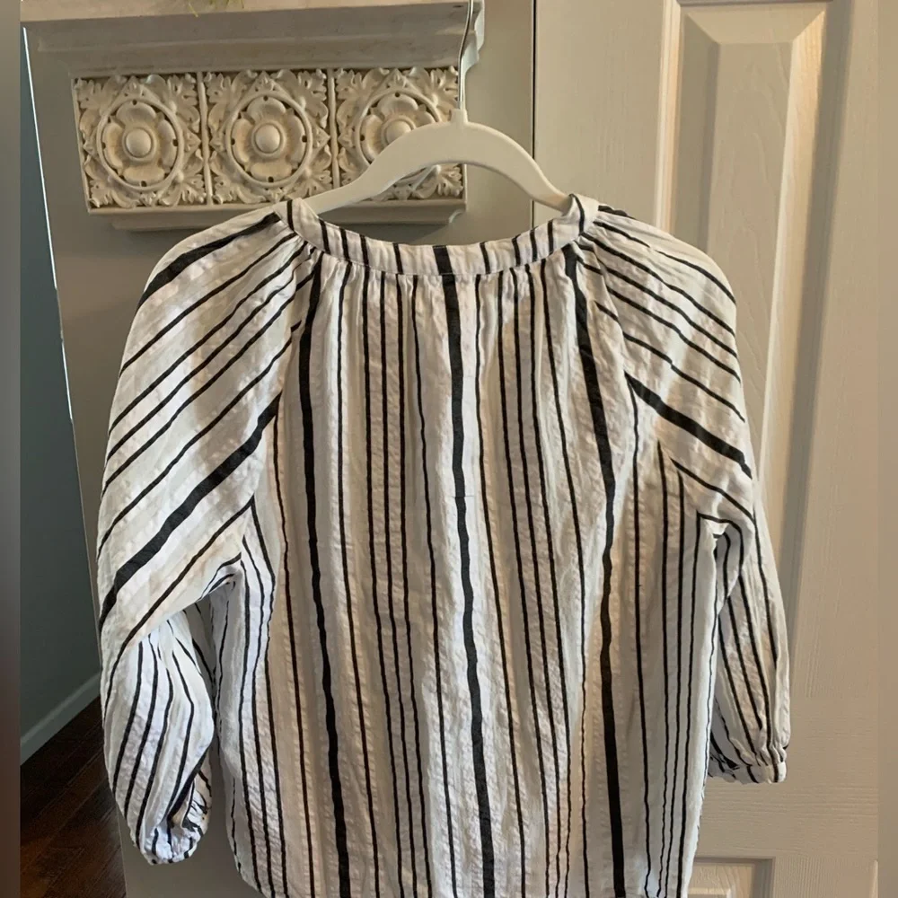 Evereve Wendy Striped Puff Blouse NWT - XS